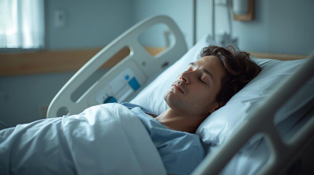 A person in a hospital bed needing ACC support now